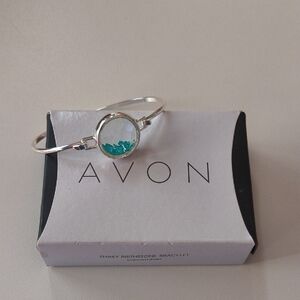 Avon Silver Bracelet with Blue Accent